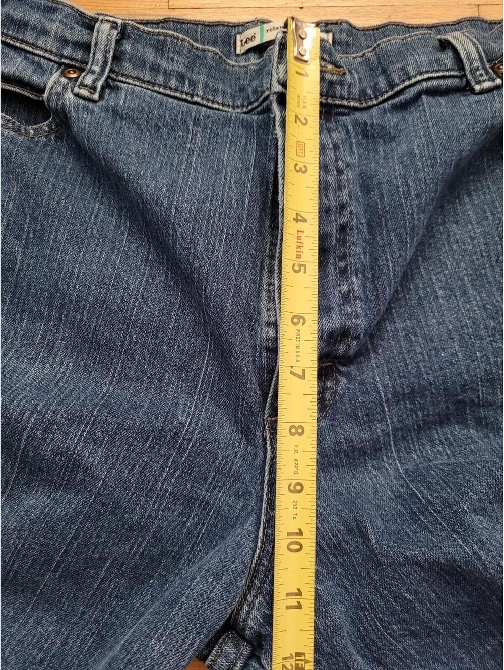 Lee Relaxed Straight Leg At The Waist - Women's Size 16 Long 98% Cotton - Picture 3 of 9
